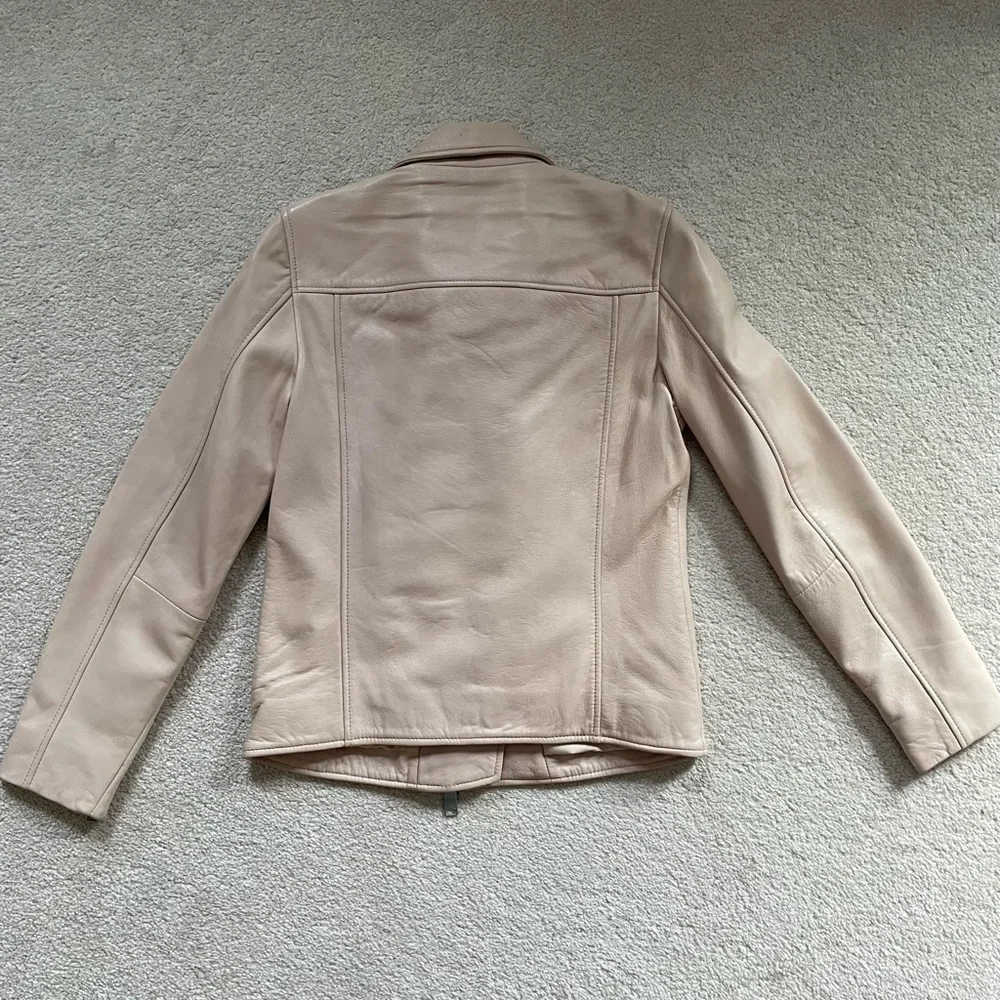 All saints blush pink leather Elva jacket - Picture 10 of 12